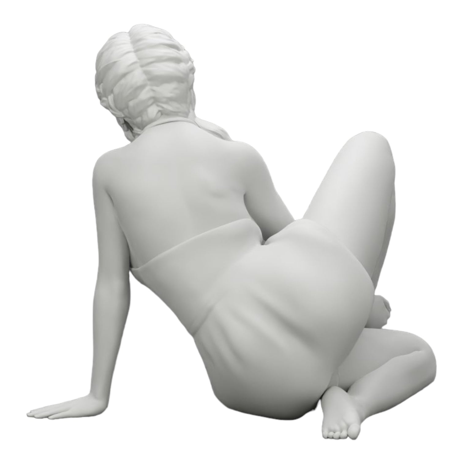 Diorama model building product photo 0: Attractive woman sitting relaxed in a squat (Ref No. A34)