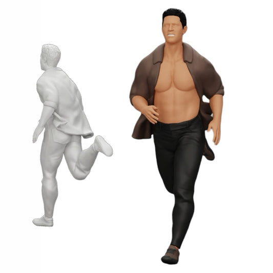 Diorama model building product photo 0: Man in open shirt fleeing from his arrest (Ref No. A41)