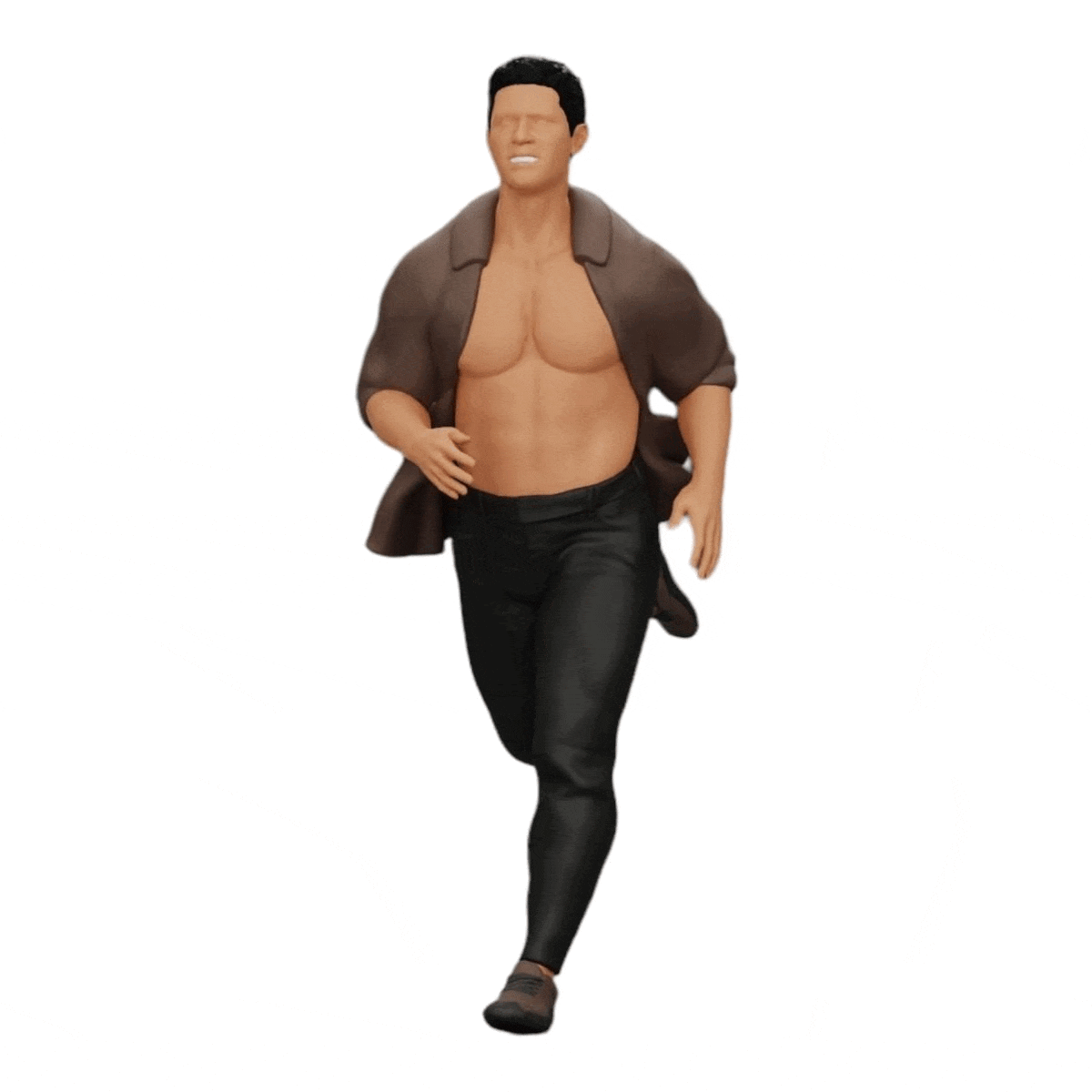 Diorama model building product photo 0: Man in open shirt fleeing from his arrest (Ref No. A41)