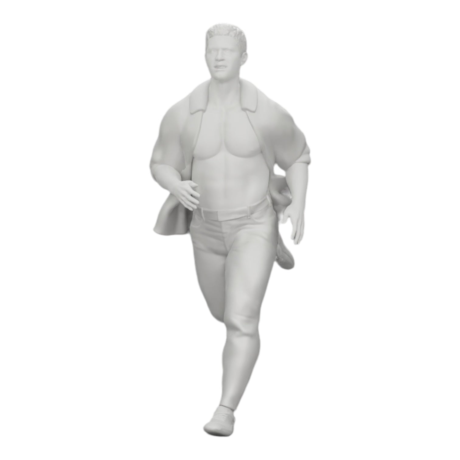 Diorama model building product photo 0: Man in open shirt fleeing from his arrest (Ref No. A41)
