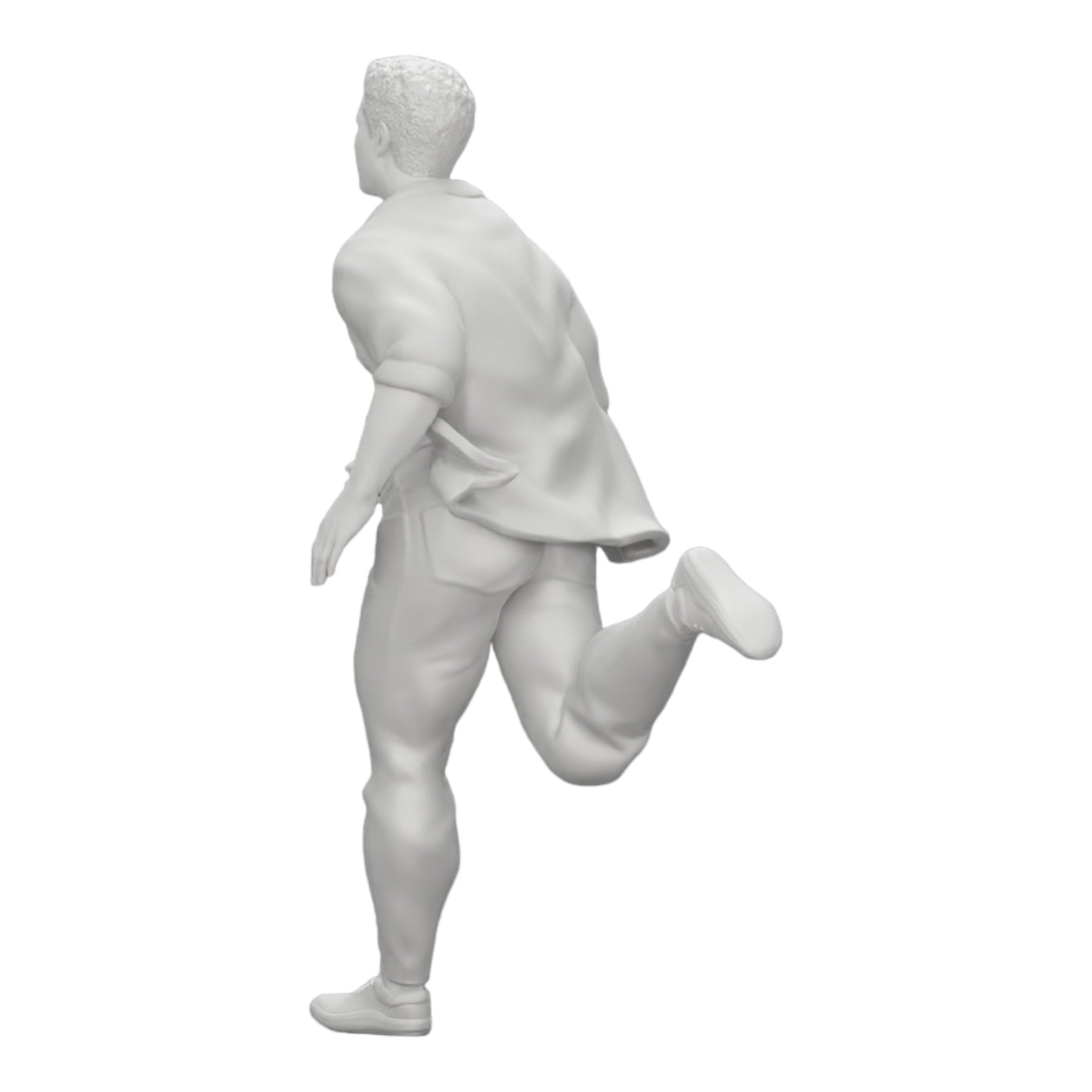 Diorama model building product photo 0: Man in open shirt fleeing from his arrest (Ref No. A41)