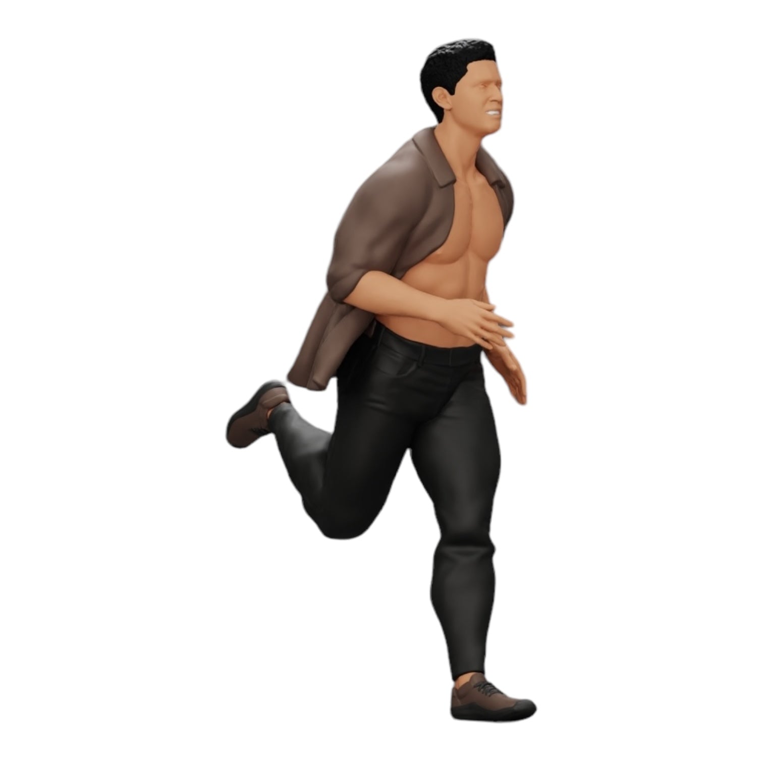 Diorama model building product photo 0: Man in open shirt fleeing from his arrest (Ref No. A41)