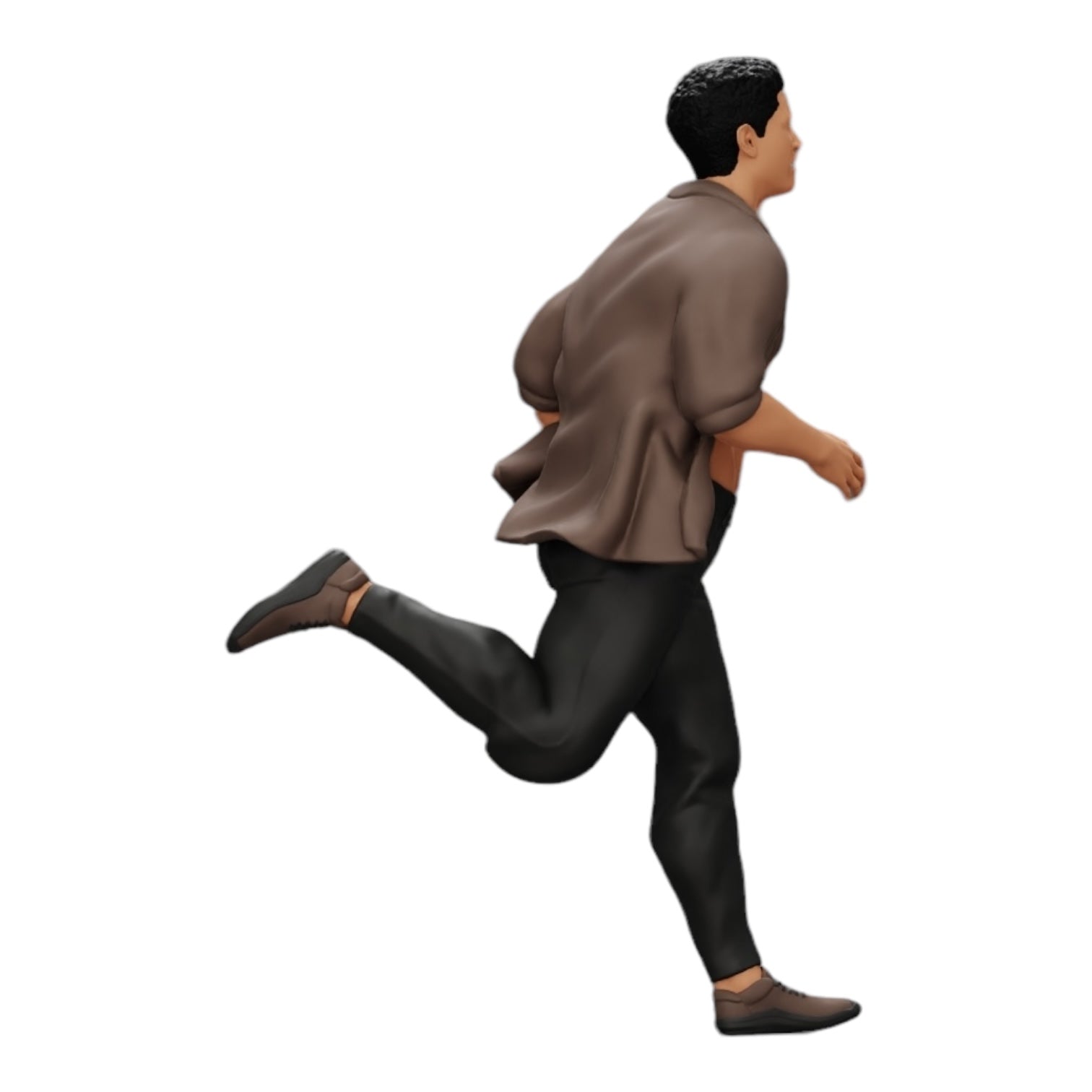 Diorama model building product photo 0: Man in open shirt fleeing from his arrest (Ref No. A41)