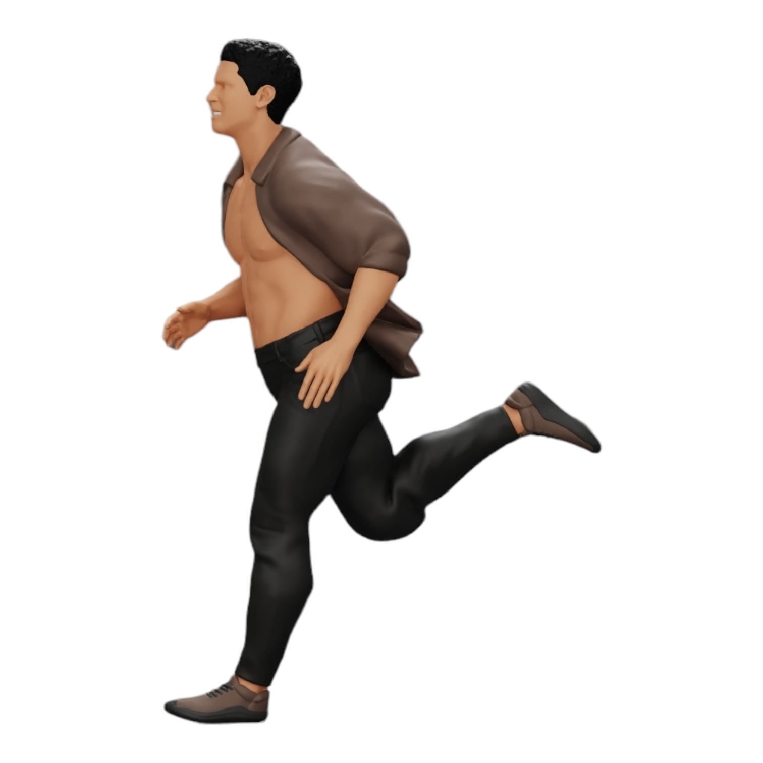 Diorama model building product photo 0: Man in open shirt fleeing from his arrest (Ref No. A41)