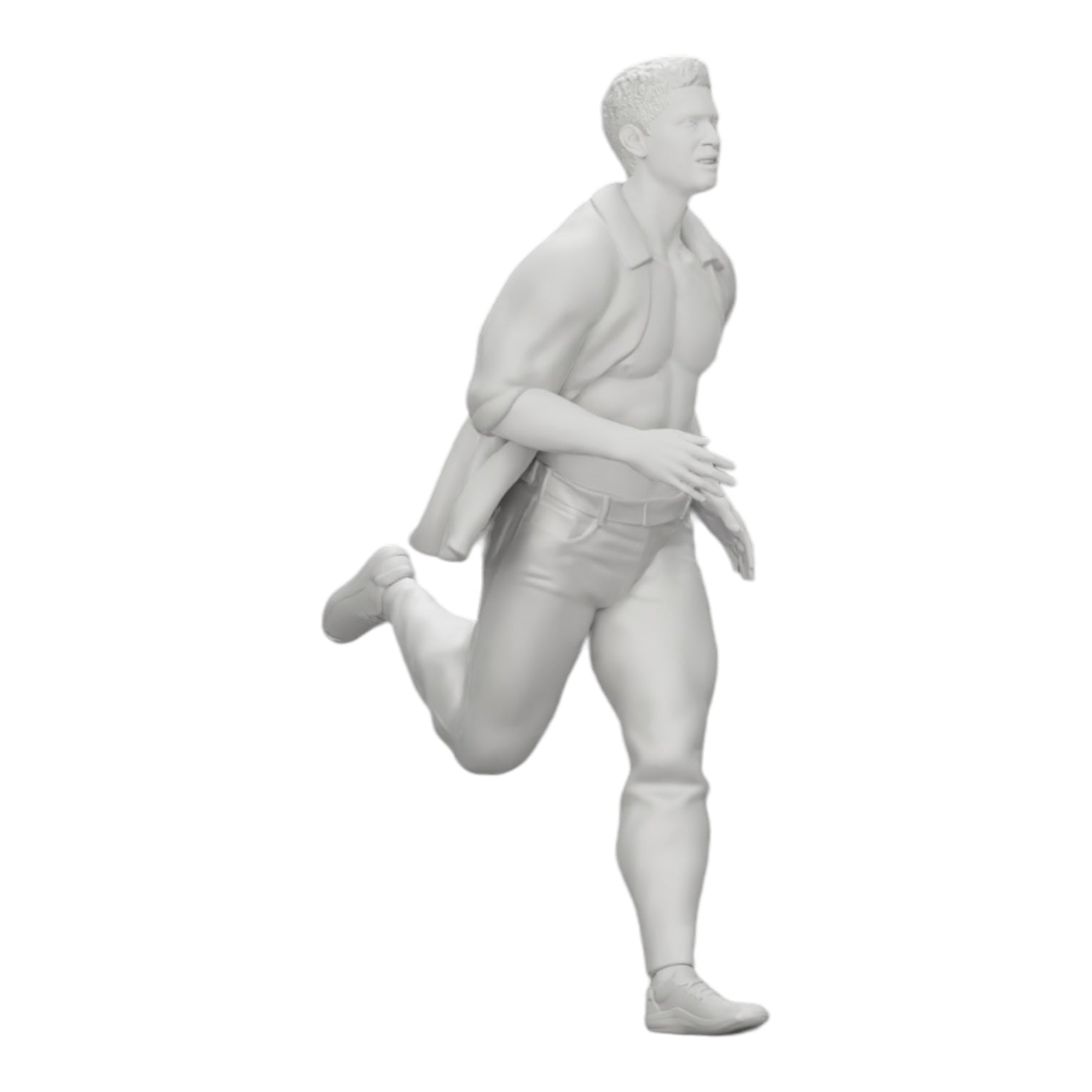 Diorama model building product photo 0: Man in open shirt fleeing from his arrest (Ref No. A41)