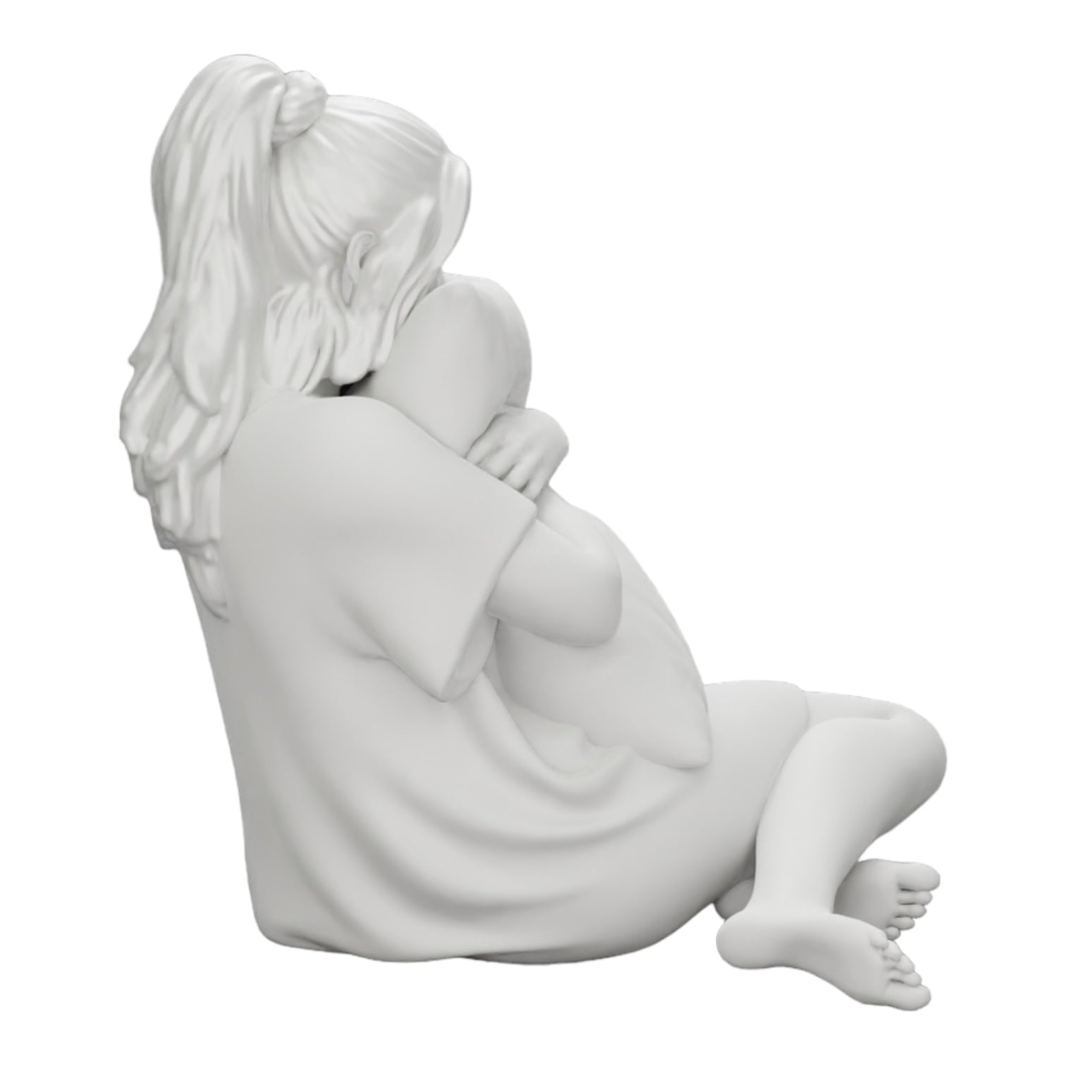 Diorama model building product photo 0: Girl watching a horror movie and holding a pillow (Ref No. A43)