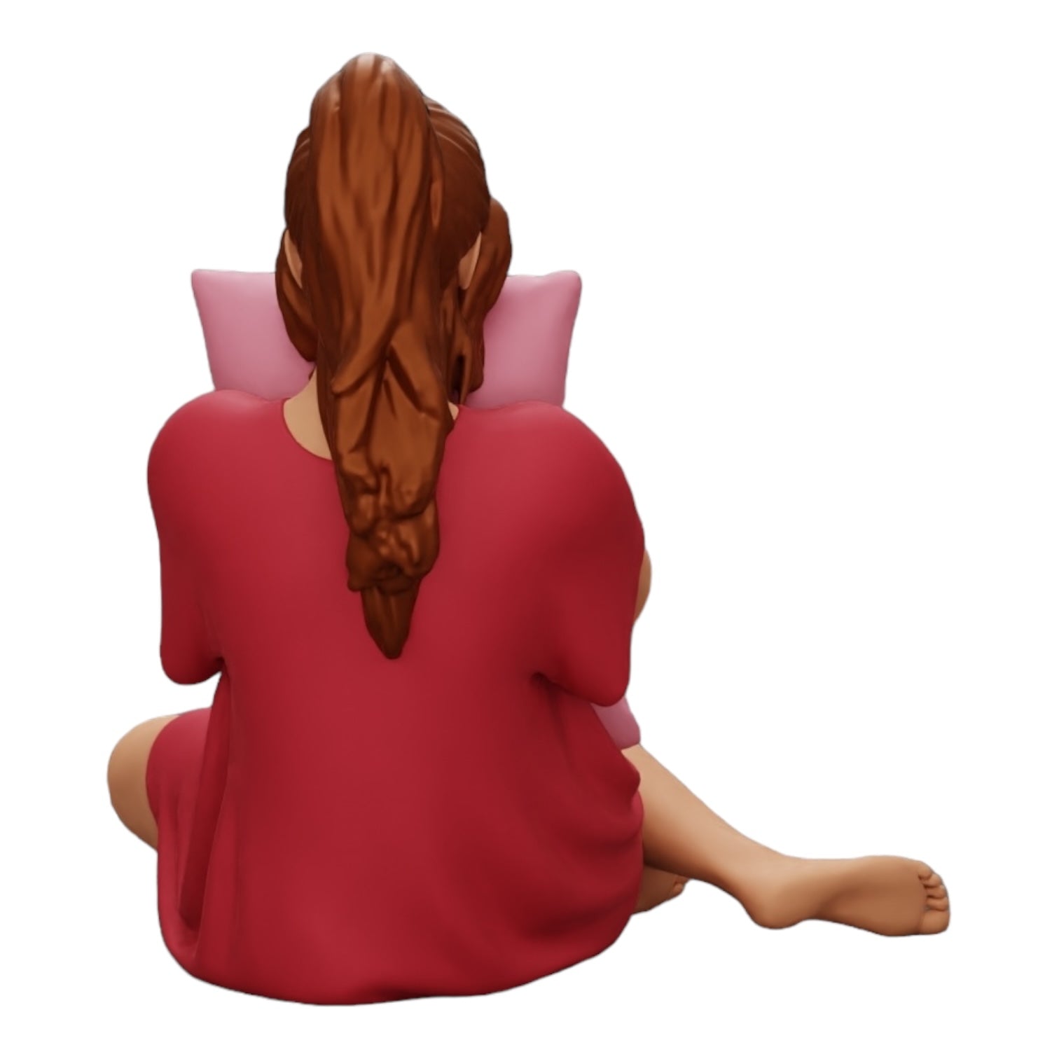 Diorama model building product photo 0: Girl watching a horror movie and holding a pillow (Ref No. A43)