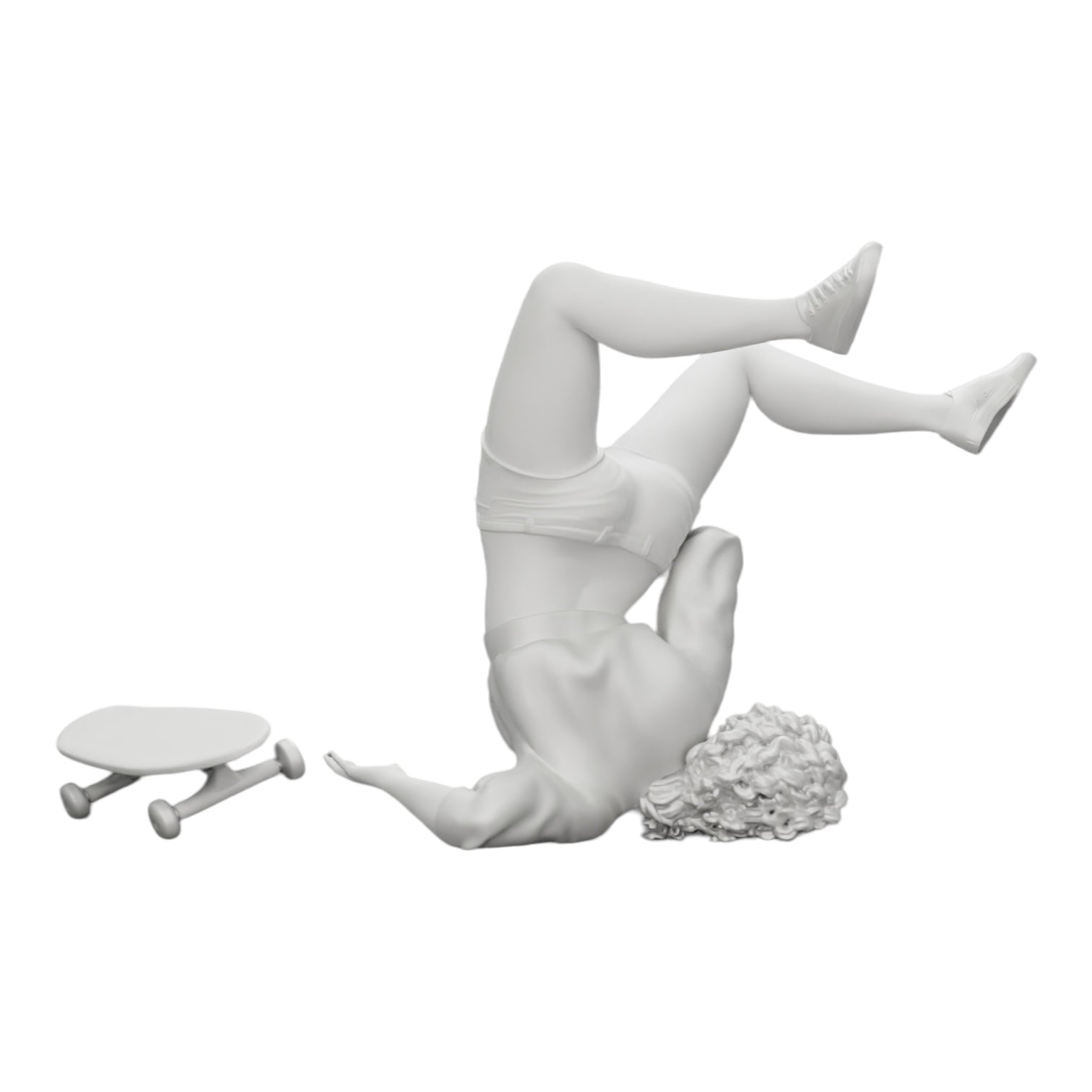Diorama model building product photo 0: Girl with curly hair falls off skateboard while playing sports (Ref No. A44)