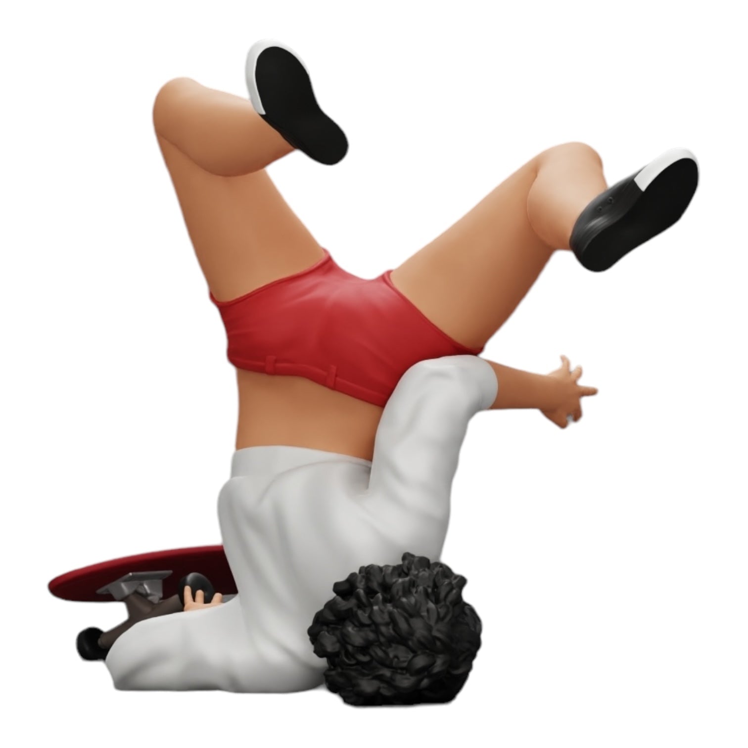 Diorama model building product photo 0: Girl with curly hair falls off skateboard while playing sports (Ref No. A44)
