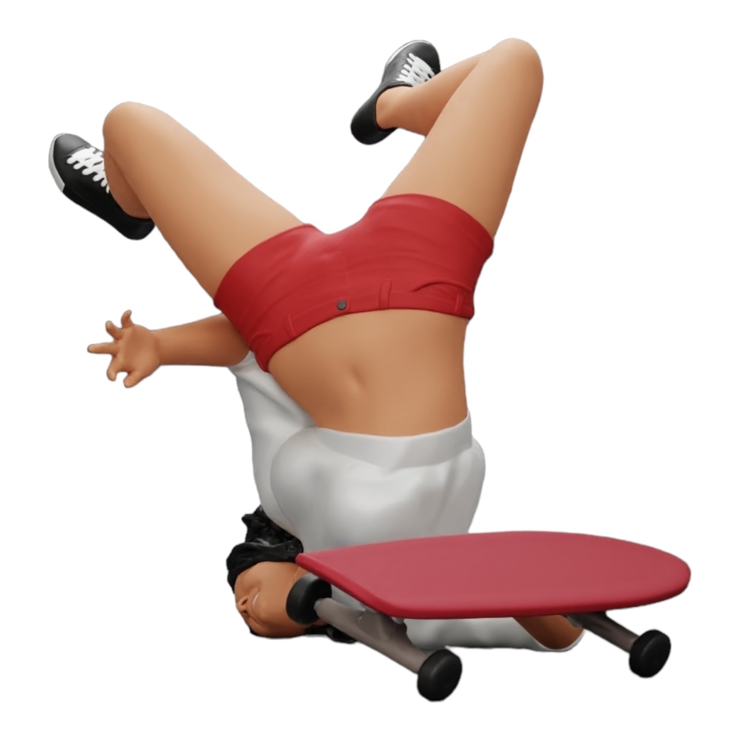Diorama model building product photo 0: Girl with curly hair falls off skateboard while playing sports (Ref No. A44)