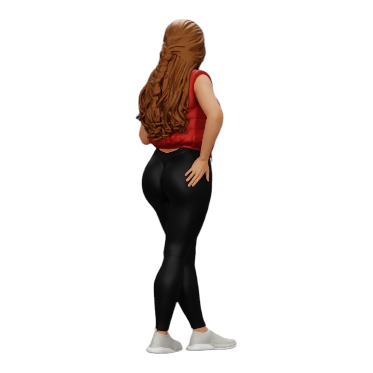 Diorama model building product photo 0: Attractive woman with long hair in a bodysuit and open vest (Ref No. A46)