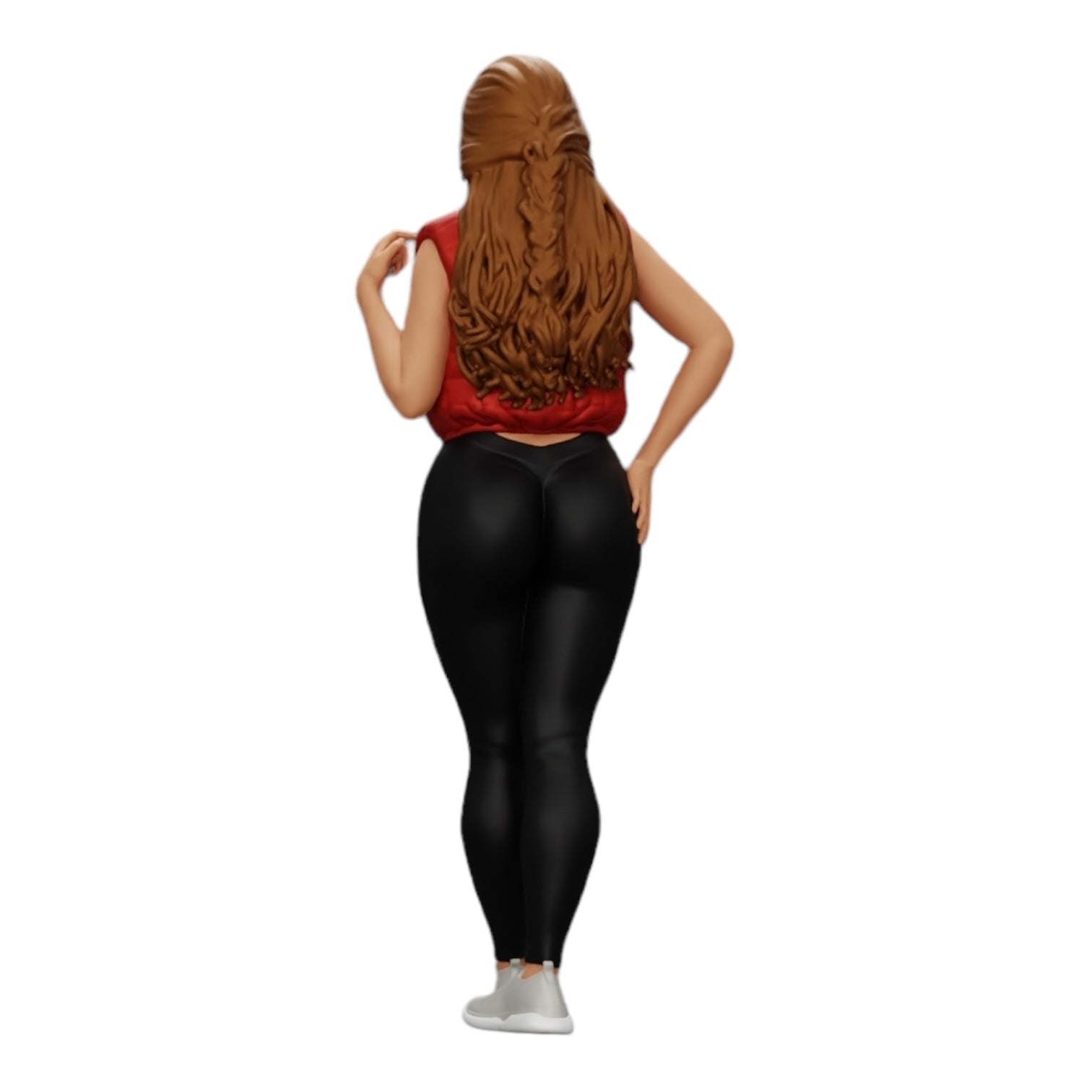 Diorama model building product photo 0: Attractive woman with long hair in a bodysuit and open vest (Ref No. A46)