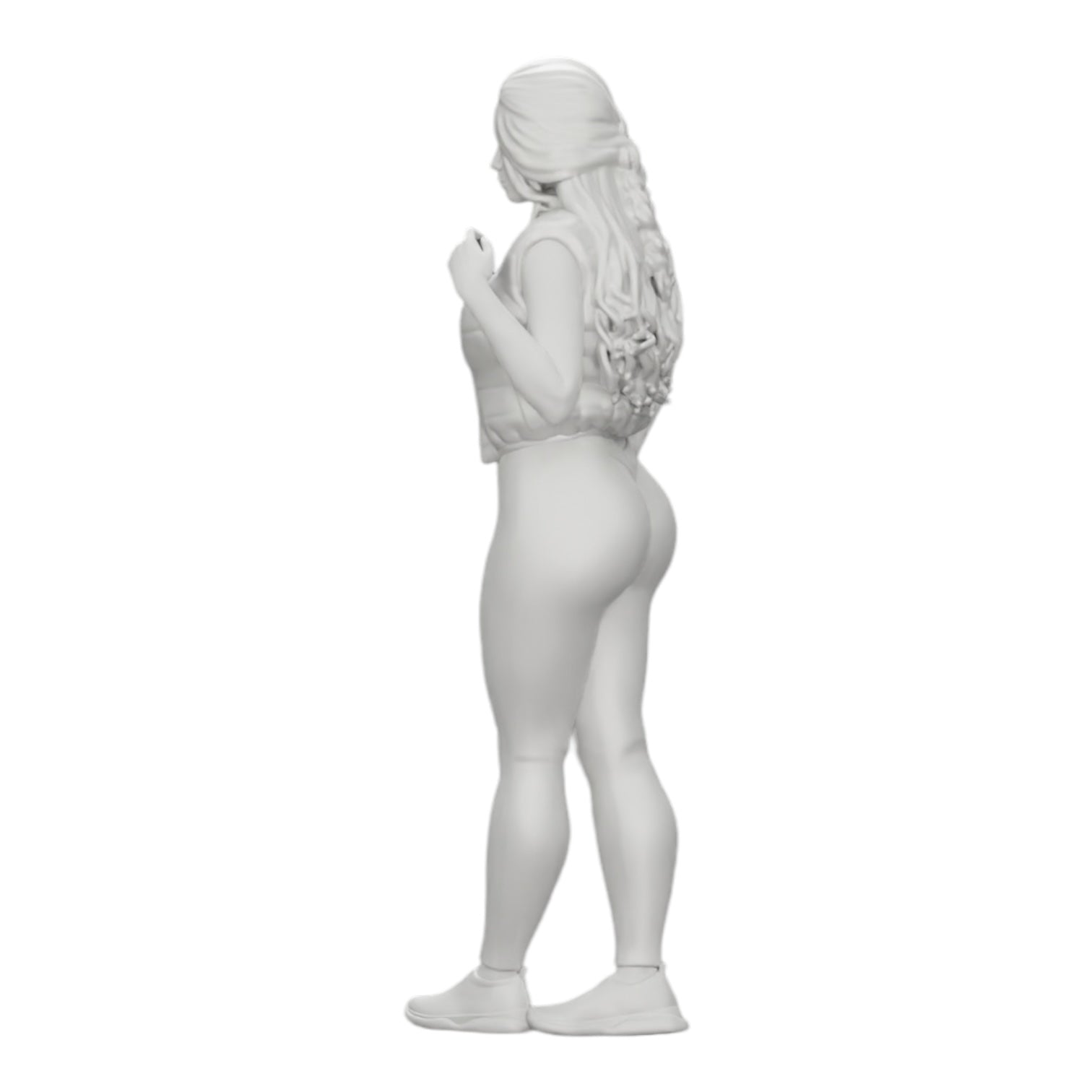 Diorama model building product photo 0: Attractive woman with long hair in a bodysuit and open vest (Ref No. A46)