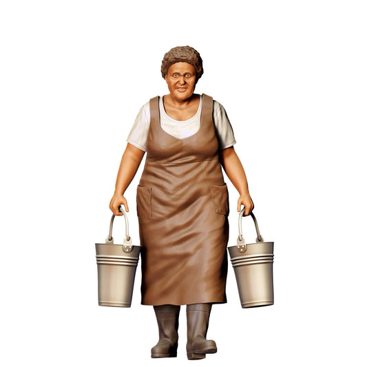 Miniature Figure: Farmer's Wife with Buckets - Old Farmer at Work (No. 302)