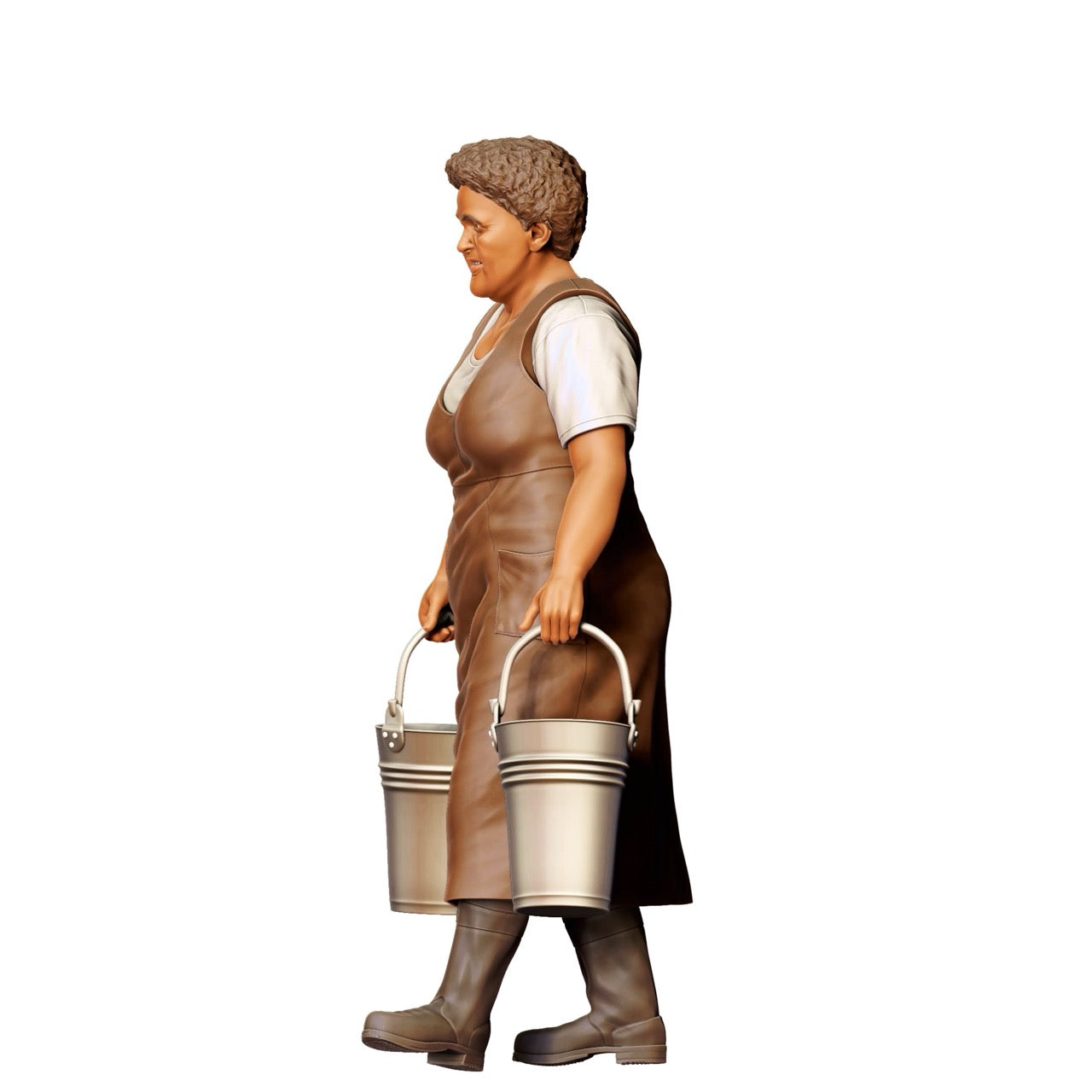 Product image 6 of 6: Miniature Figure: Farmer's Wife with Buckets - Old Farmer at Work (No. 302)