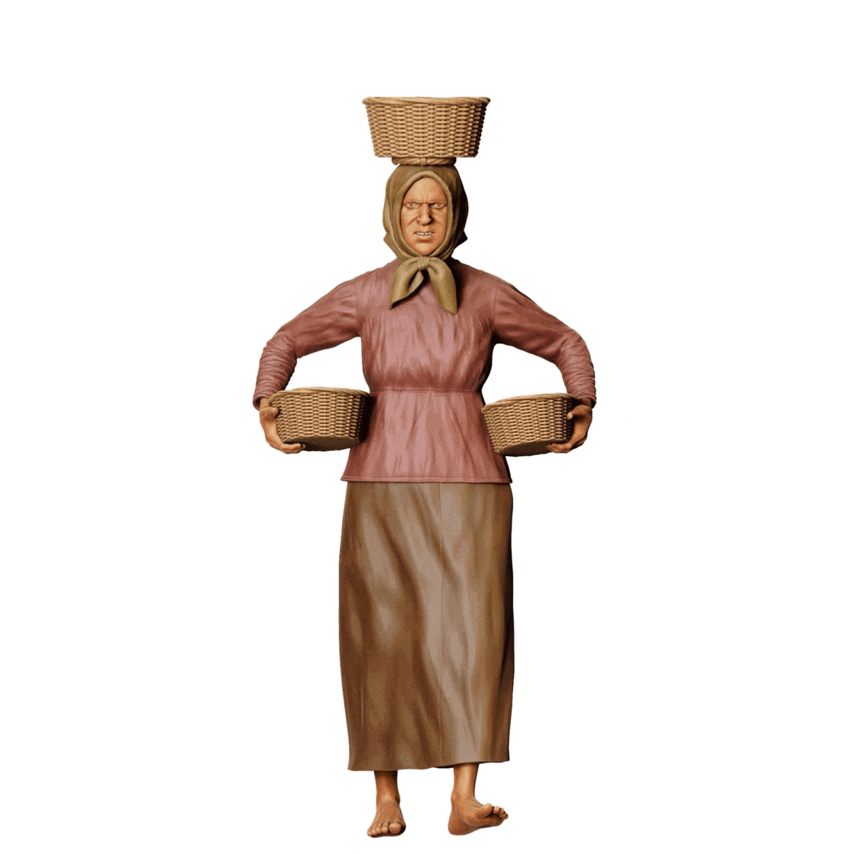 Product image 2 of 7: Miniature figure: Farmer's wife with baskets - Old farmer at the Abriet (No. 303)