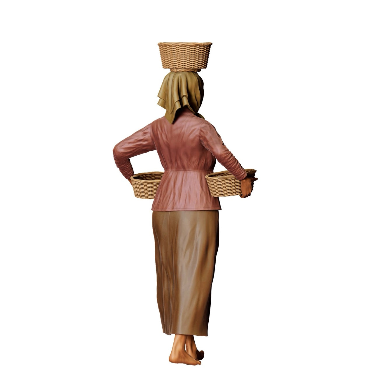 Miniature figure: Farmer's wife with baskets - Old farmer at the Abriet (No. 303)