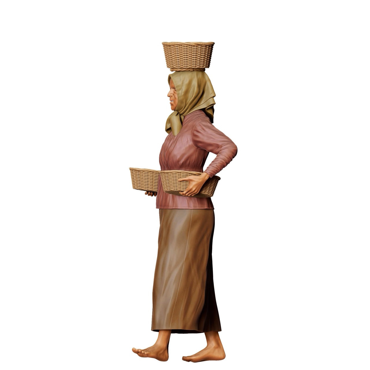 Miniature figure: Farmer's wife with baskets - Old farmer at the Abriet (No. 303)