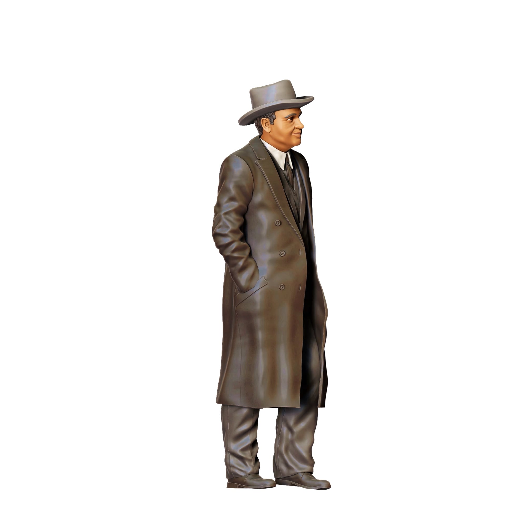 Diorama model building product photo 0: Old-fashioned man in coat and hat - Gangster boss (Ref. No. 358)