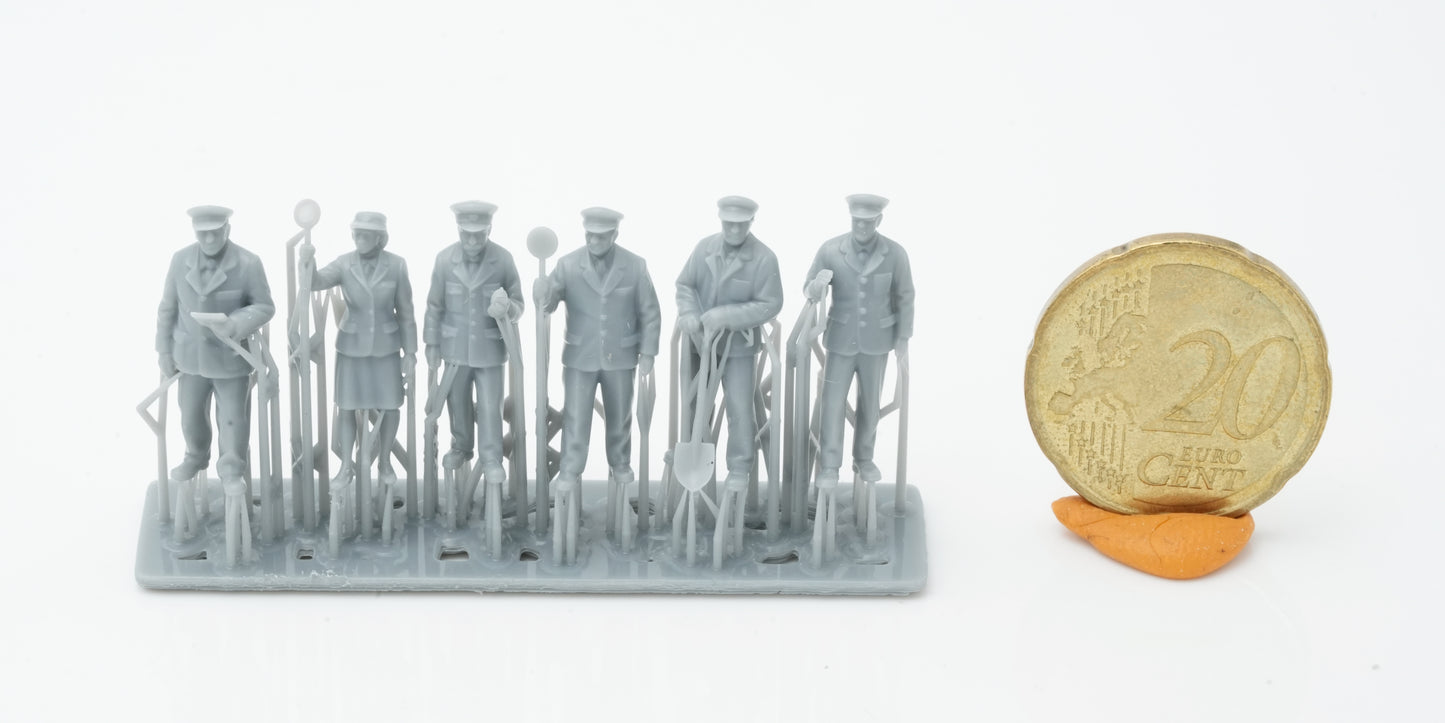 Produktfoto Figur H0, 1:72 - 0: Bahnpersonal Figuren Set (6 Figuren)