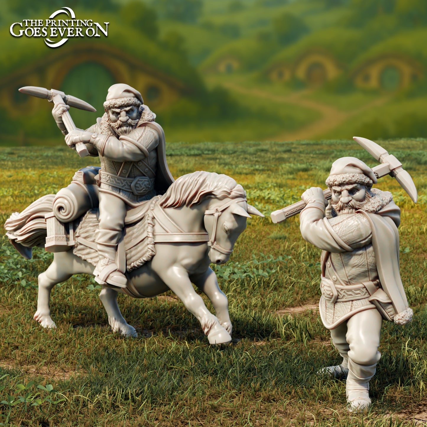 Produktfoto Tabletop 28mm The Printing Goes Ever On (TPGEO) 0: Bomur - Zwergen Gefährte zu Fuß und auf dem Pony