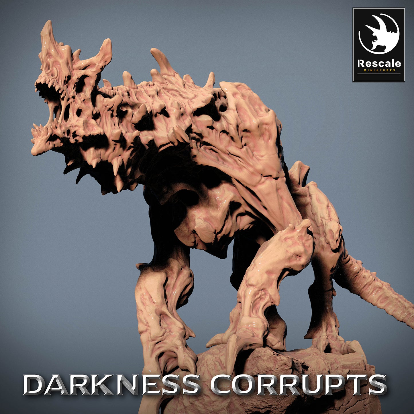 Product image 4 of 4: Fantasy Figure: Hellhound, Demon Beast Abyss Spawn, Nightmare Dog, and Boss Monster with Thorned Back, Bone Plates, Oversized Claws, and Whip Tail (23_07_C3)