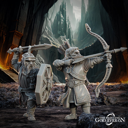Product photo Tabletop 28mm The Printing Goes Ever On (TPGEO) 0: Dwarven Heroes - Drafnar and Murdan - Legendary Warriors of the Dwarven Realm