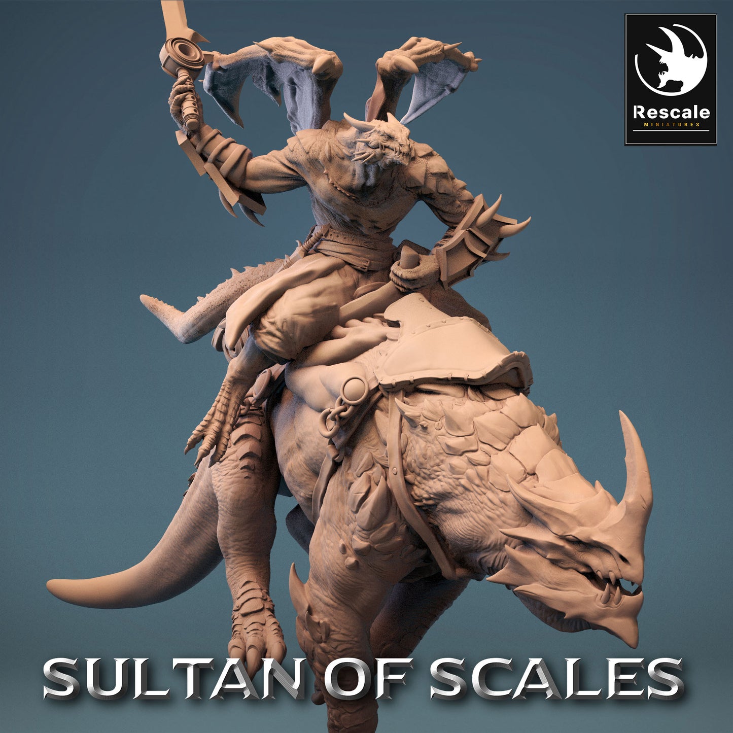 Dragonborn Rider on Lizard - Mighty Soldier of the Desert - Dragonborn Warrior (E4)