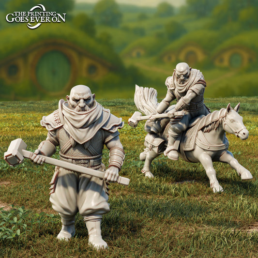 Product photo Tabletop 28mm The Printing Goes Ever On (TPGEO) 0: Durgan - Dwarf Companion on Foot and on Pony