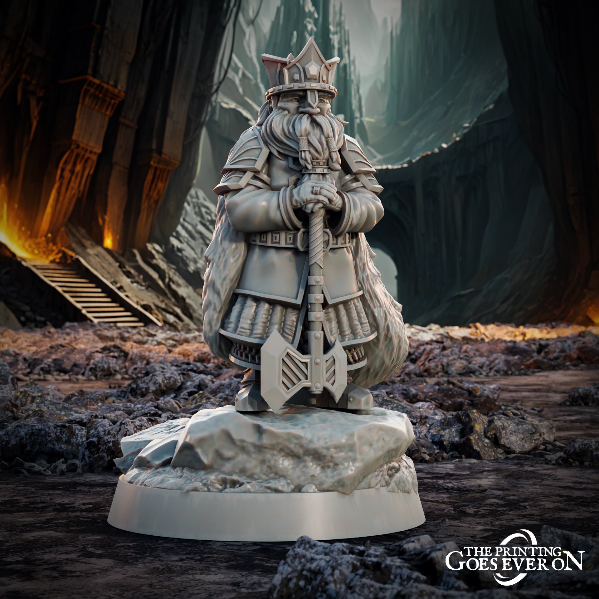Product photo Tabletop 28mm The Printing Goes Ever On (TPGEO) 0: Dwarf King - Ancient Ruler of the Dwarven Realm