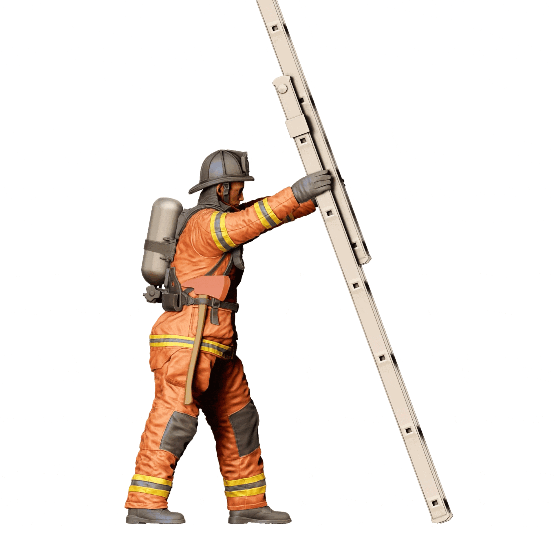 Diorama Model Building Product Photo 0: American Firefighter - Holding Ladder in Front (Ref. No. 309)