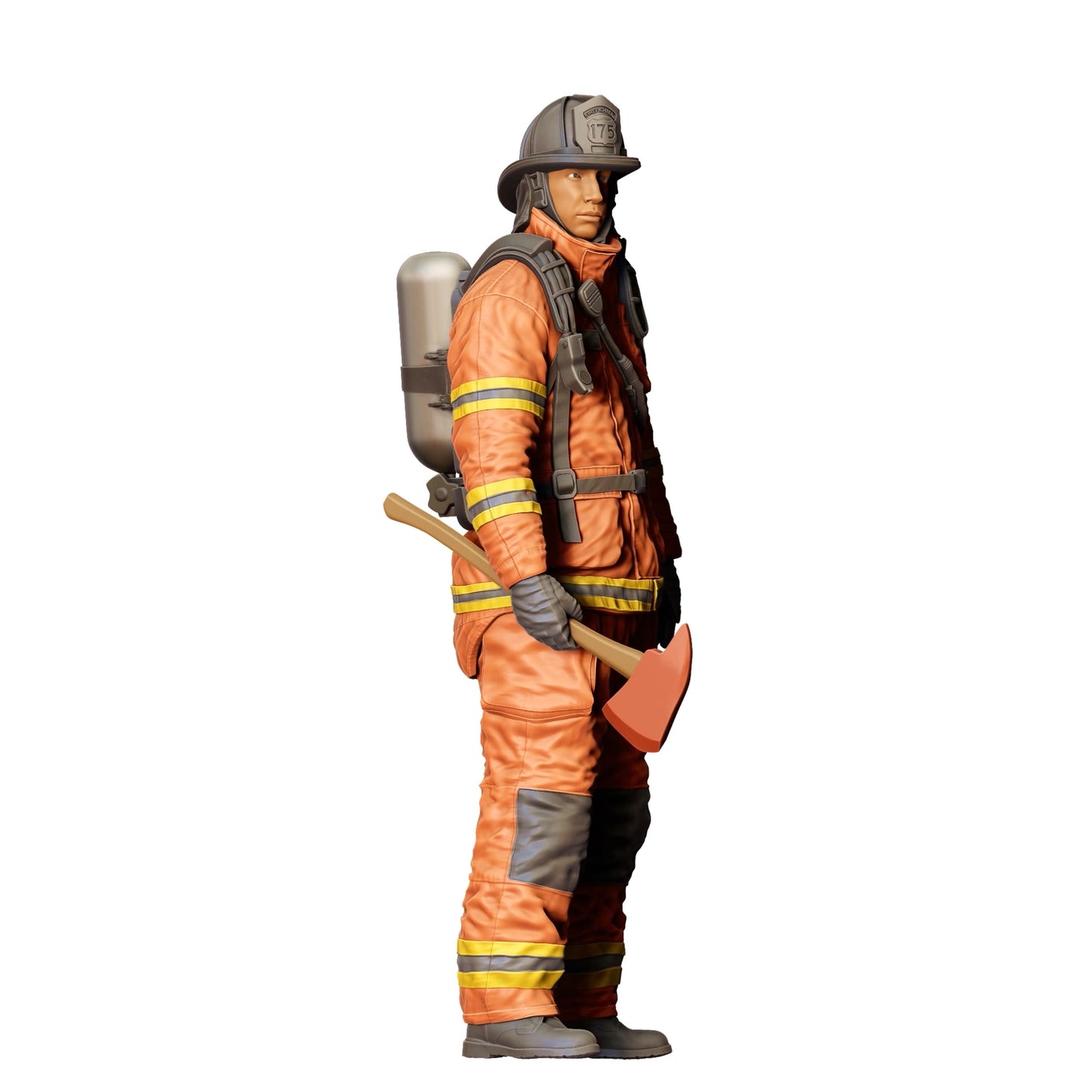 Diorama Modellbau Produktfoto 0: Feuerwehrmann Amerikanisch - Mit Axt (Ref. Nr. 308)