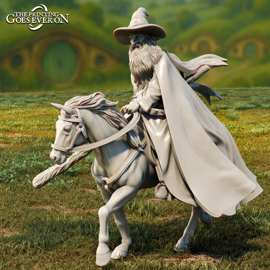 Product photo Tabletop 28mm The Printing Goes Ever On (TPGEO) 0: Gollnir - Ancient Wizard on Horse