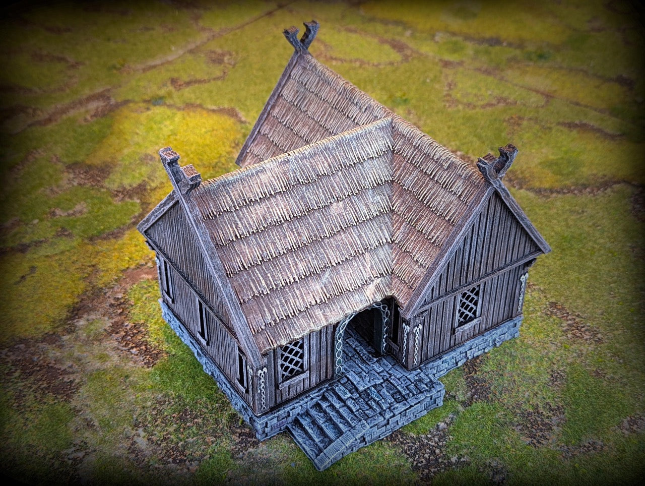 Produktfoto Tabletop 28mm Geländeteile, Häuser, Dekoration und Bits von Creation Conquest (CC) 0: Haus des Händlers - Kingdom Of Saxonia - Mittelalterliches Dorf der Pferdeherren