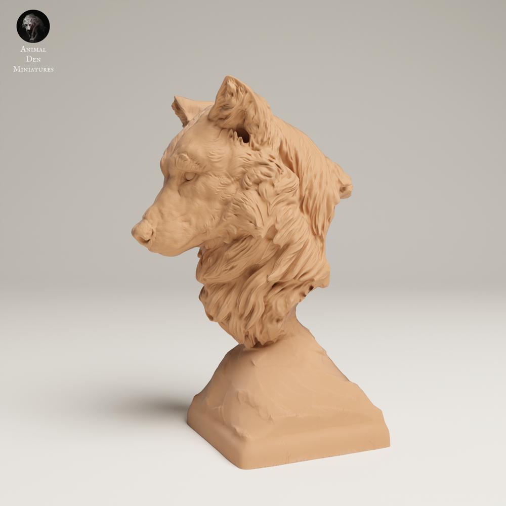 Product photo animal figure Animal Den Miniatures 2: Wild animal figure: Grey Wolf - Bust (25_06_16)
