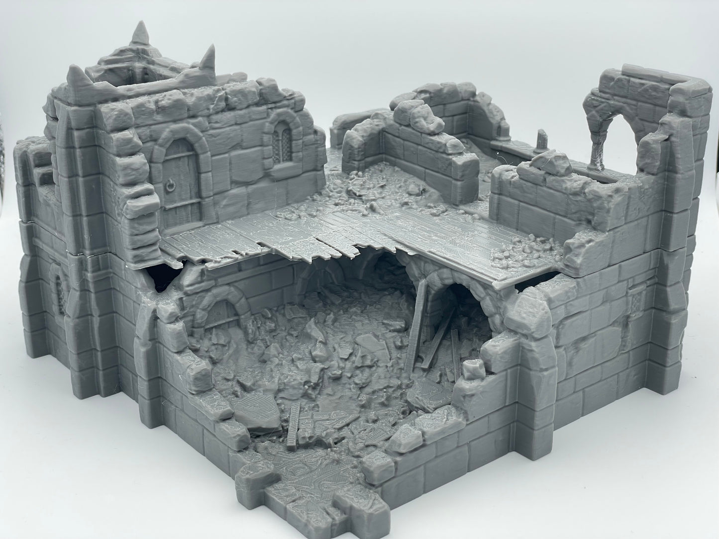 Product photo Tabletop 28mm The Printing Goes Ever On (TPGEO) 0: Ruins of medieval dwelling C - Remains of a building from the human realm Gonthan