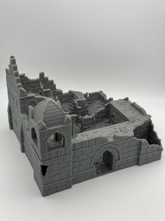 Product photo Tabletop 28mm The Printing Goes Ever On (TPGEO) 0: Barracks Ruins Ivory City - Kingdom of Gonthan - Tabletop Terrain