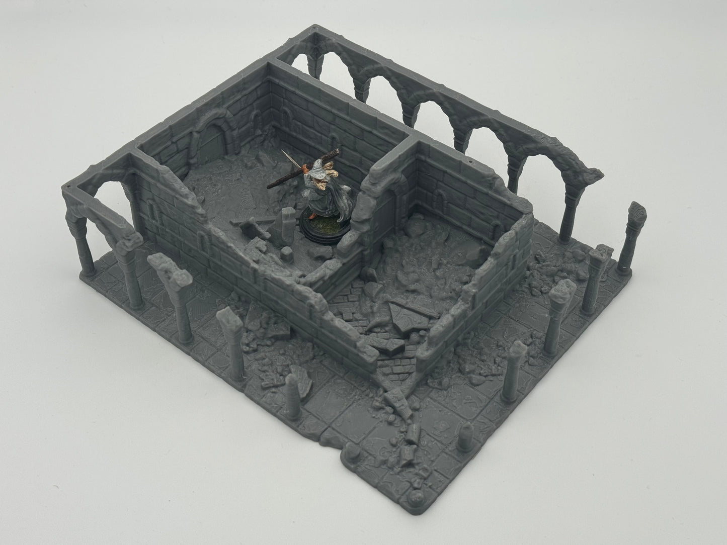 Product photo Tabletop 28mm The Printing Goes Ever On (TPGEO) 0: House A Ruins Ivory City - Kingdom of Gonthan Building - Tabletop Terrain