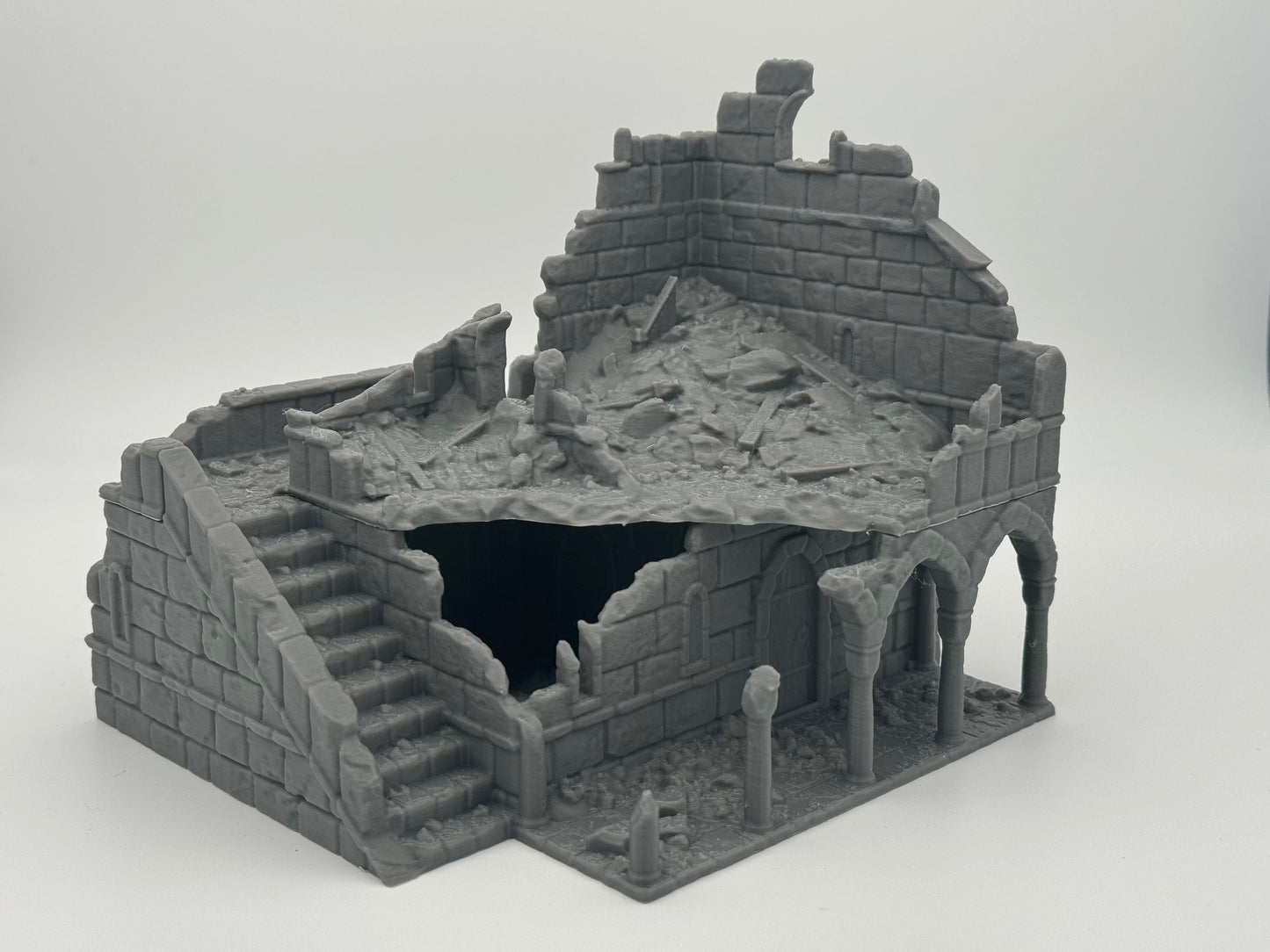 Product photo Tabletop 28mm The Printing Goes Ever On (TPGEO) 0: House B Ruins Ivory City - Kingdom of Gonthan Building - Tabletop Terrain