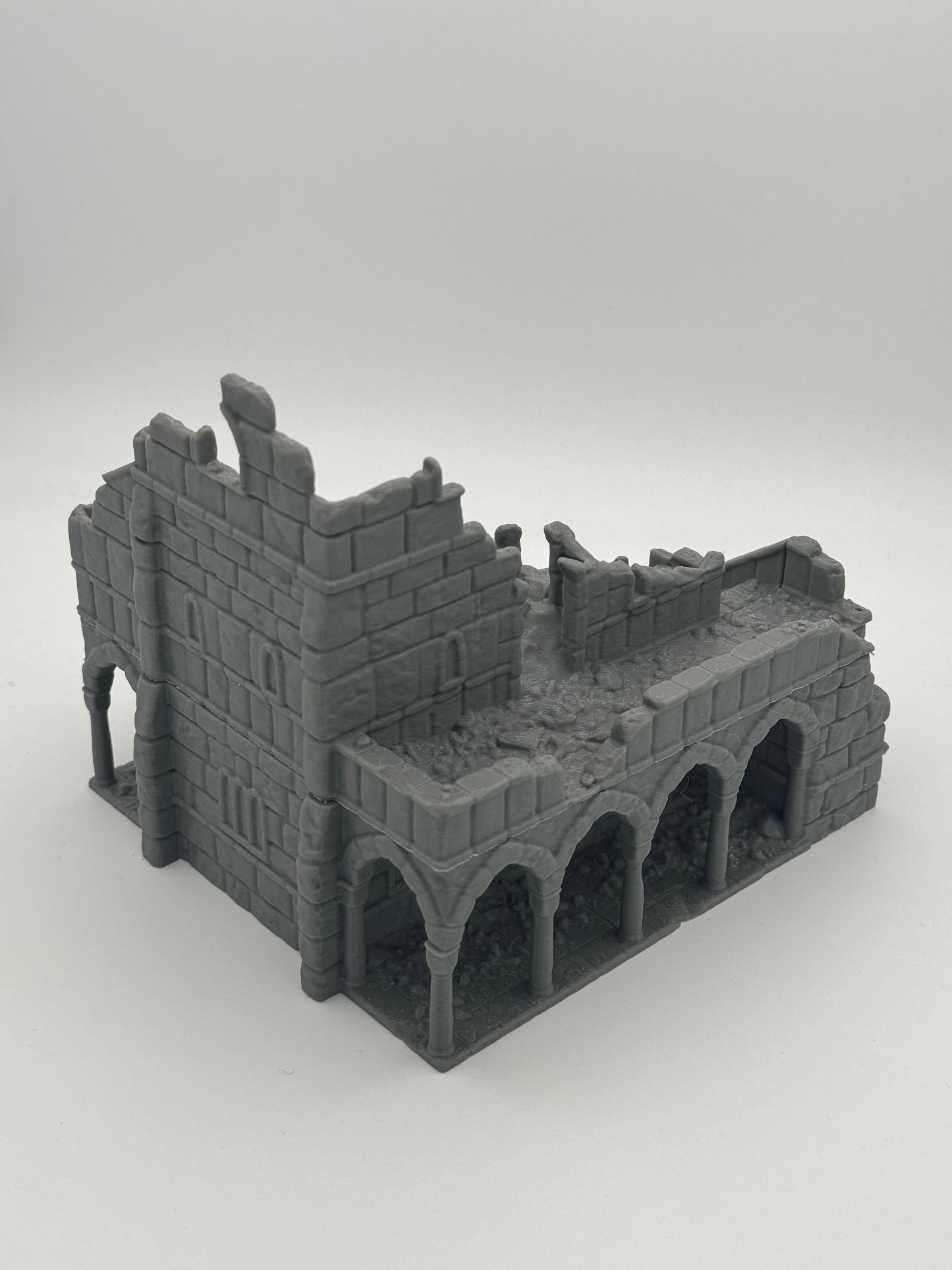 Product photo Tabletop 28mm The Printing Goes Ever On (TPGEO) 0: House B Ruins Ivory City - Kingdom of Gonthan Building - Tabletop Terrain