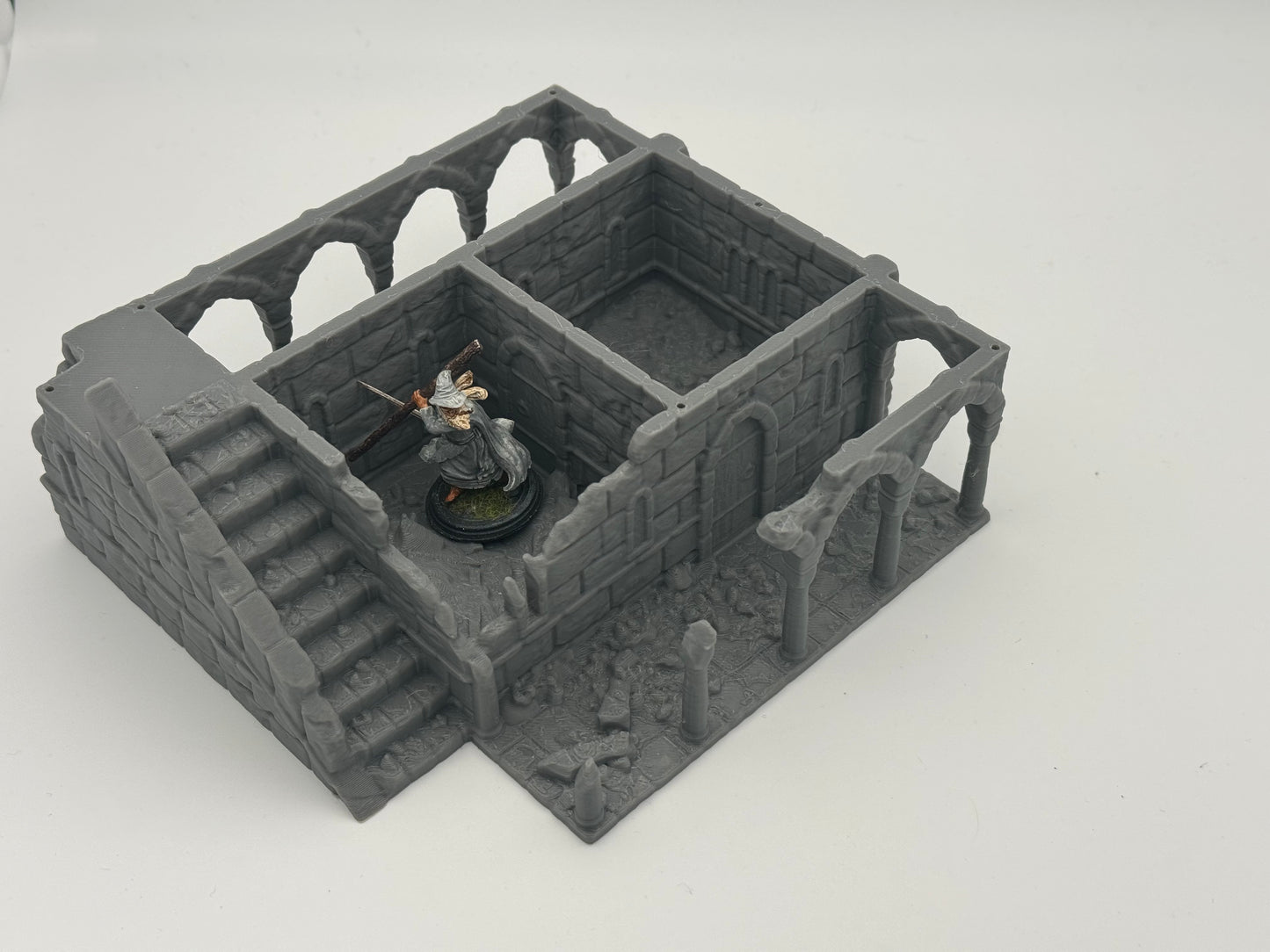 Product photo Tabletop 28mm The Printing Goes Ever On (TPGEO) 0: House B Ruins Ivory City - Kingdom of Gonthan Building - Tabletop Terrain