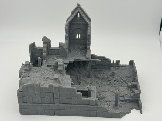 Product photo Tabletop 28mm The Printing Goes Ever On (TPGEO) 0: Inn Ruins Ivory City - Kingdom of Gonthan Building - Inn Tabletop Terrain