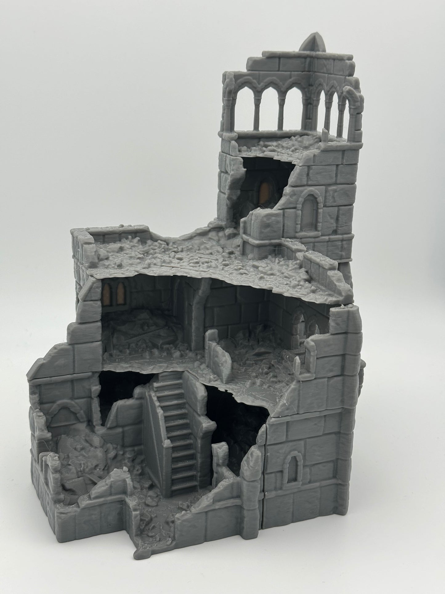 Product photo Tabletop 28mm The Printing Goes Ever On (TPGEO) 0: City Hall Ruins Ivory City - Kingdom of Gonthan Building - Town Hall Tabletop Terrain