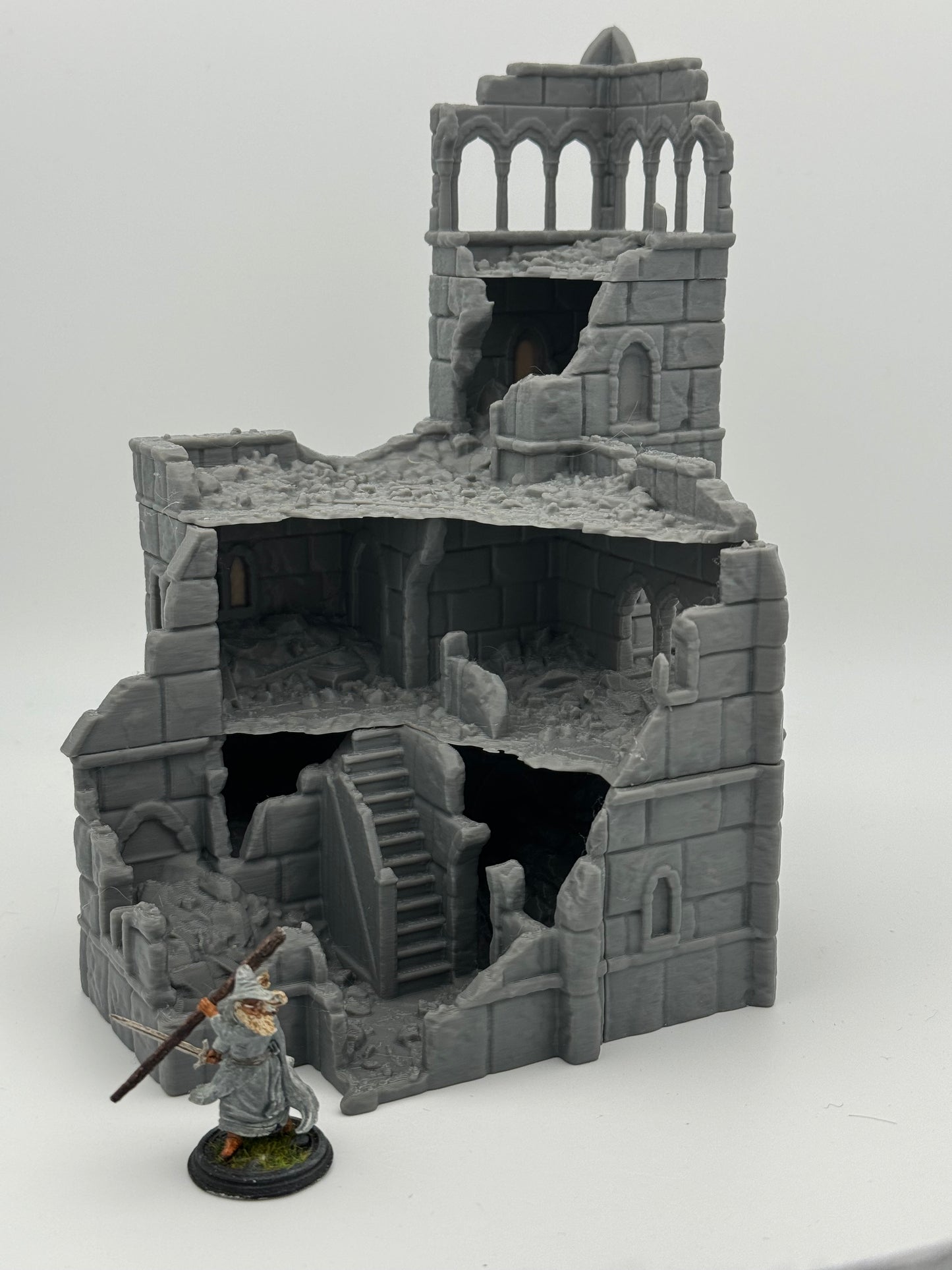 Product photo Tabletop 28mm The Printing Goes Ever On (TPGEO) 0: City Hall Ruins Ivory City - Kingdom of Gonthan Building - Town Hall Tabletop Terrain