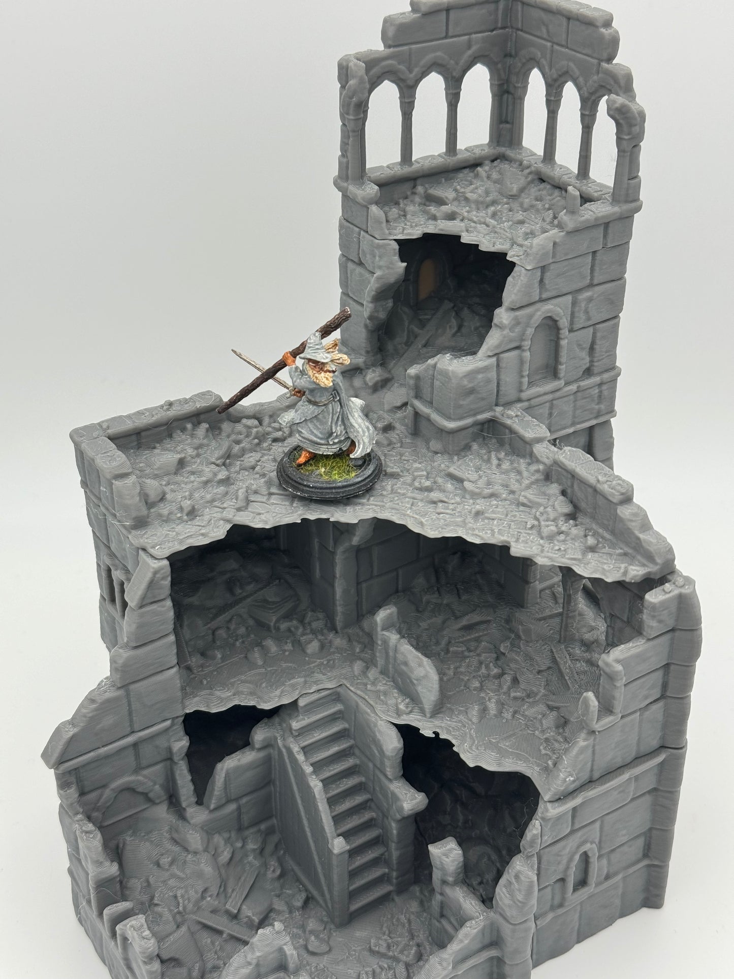 Product photo Tabletop 28mm The Printing Goes Ever On (TPGEO) 0: City Hall Ruins Ivory City - Kingdom of Gonthan Building - Town Hall Tabletop Terrain