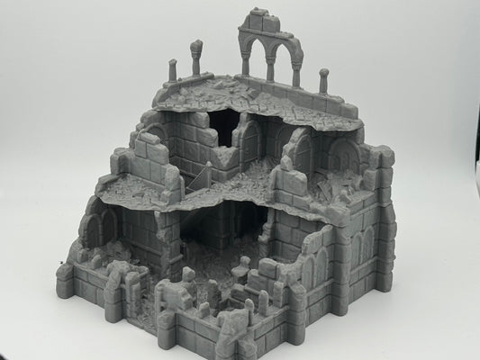 Product photo Tabletop 28mm The Printing Goes Ever On (TPGEO) 0: Warehouse Ruins Ivory City - Kingdom of Gonthan - Warehouse Tabletop Terrain