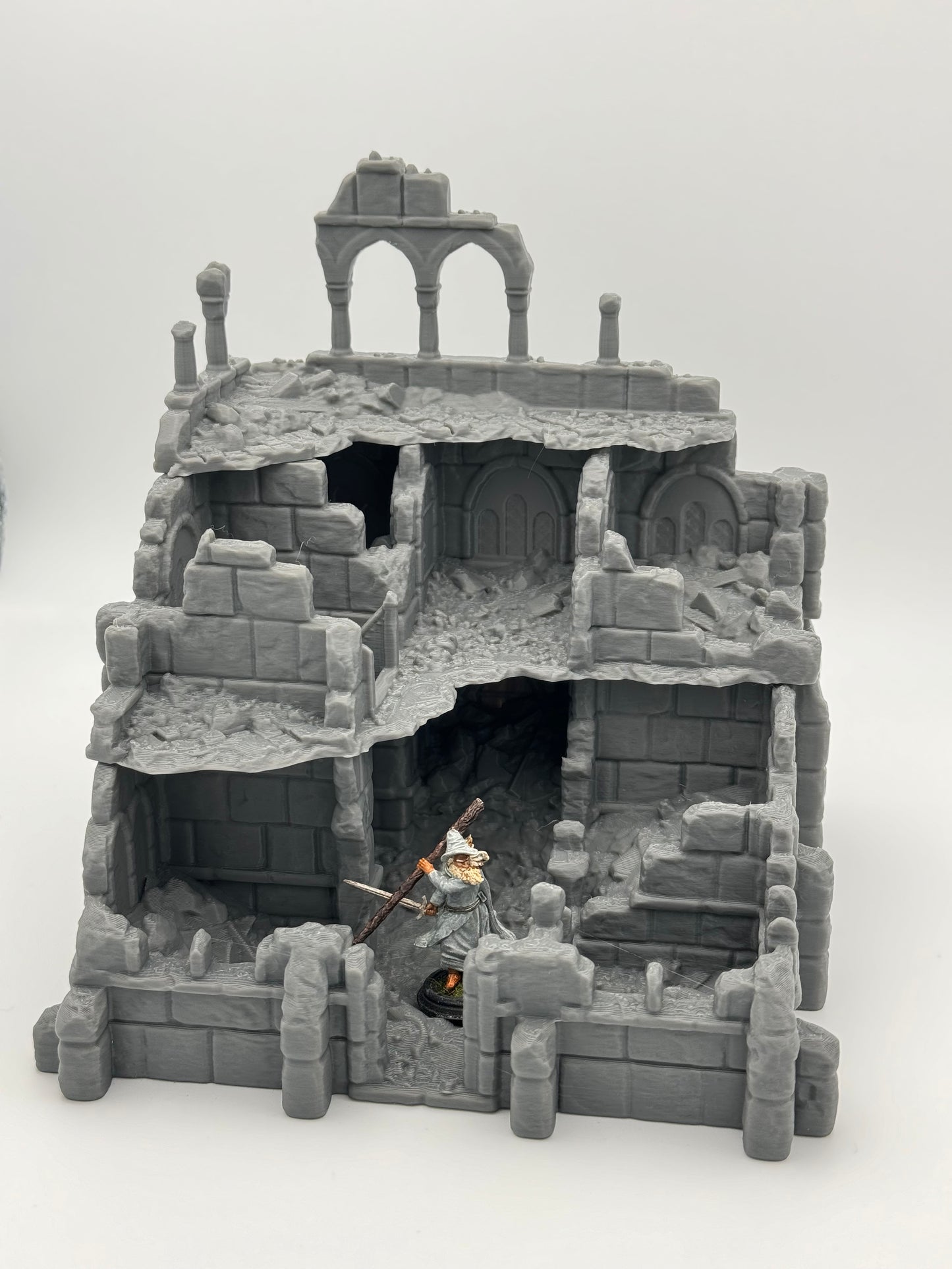 Product photo Tabletop 28mm The Printing Goes Ever On (TPGEO) 0: Warehouse Ruins Ivory City - Kingdom of Gonthan - Warehouse Tabletop Terrain