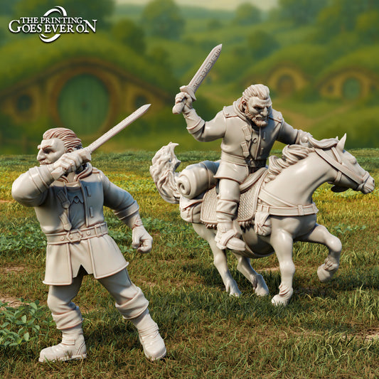 Product photo Tabletop 28mm The Printing Goes Ever On (TPGEO) 0: Kaldin - Dwarf Companion on Foot and on Pony
