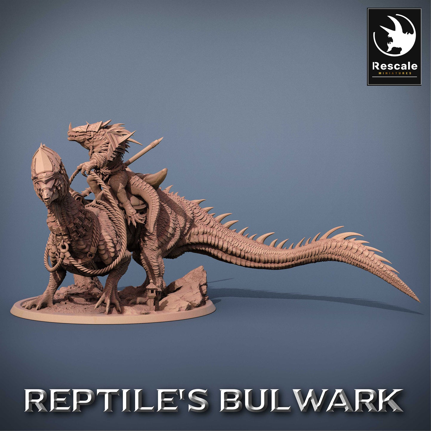 Lizardfolk Rider - Lizard Warrior on Dinosaur Mount (C6)