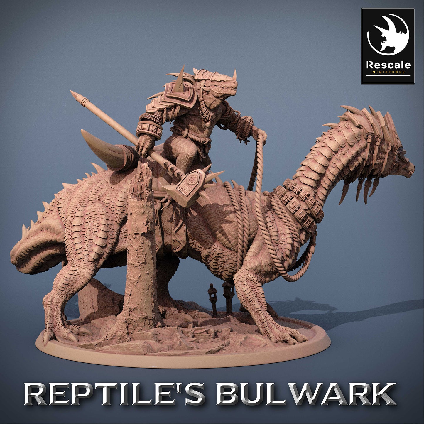 Lizardfolk Rider - Lizard Warrior on Dinosaur Mount (C6)